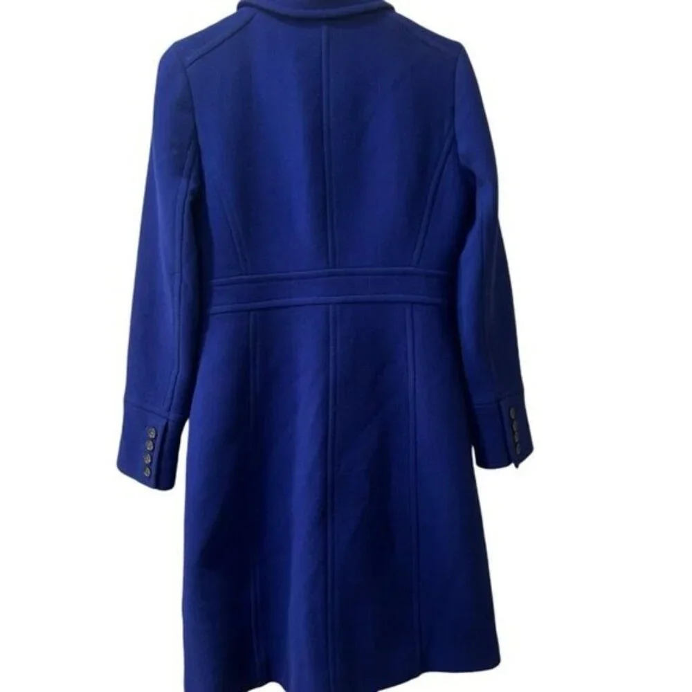 J.Crew Wool Ladies Day Coat 4 Blue Thinsulate Preppy Classic Money - Picture 3 of 8